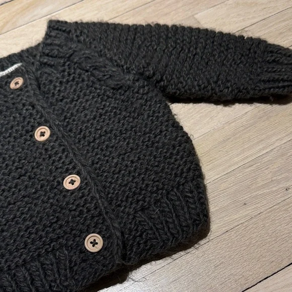 Huggalugs Loden Garter Stitch Cardigan Sweater size 18-24 M - Picture 6 of 7